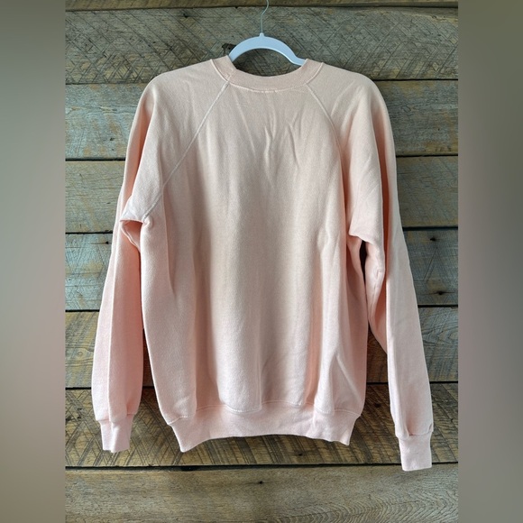 VTG Hanes Peach Embroidered Floral Crewneck Sweater USA Womens *READ* - Picture 3 of 12